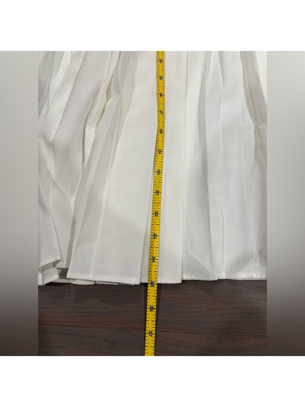 467. Commense Asymmetric Patchwork Faux Leather Chiffon Pleated Maxi Skirt M - Picture 10 of 10